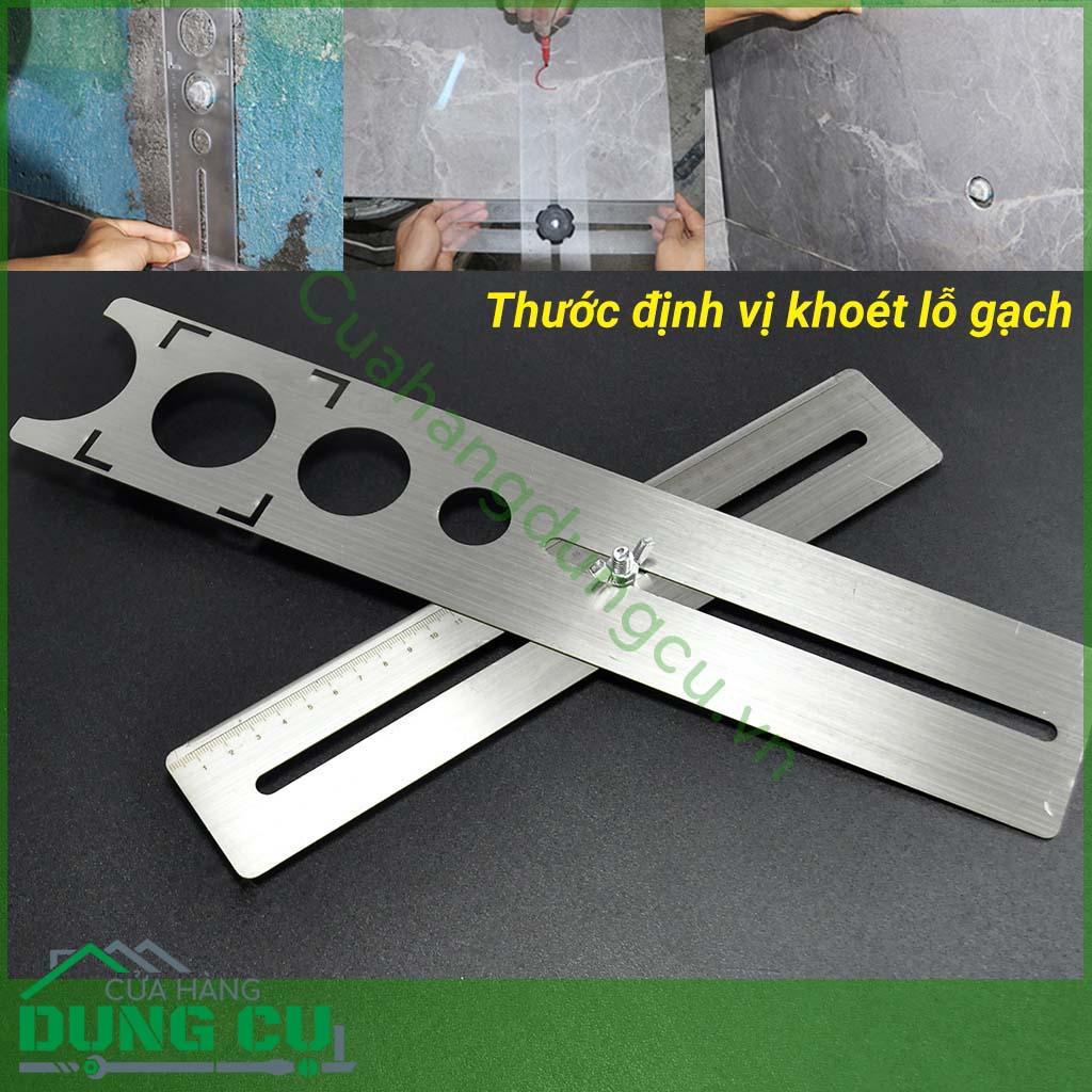 Thước định vị khoét lỗ gạch - inox