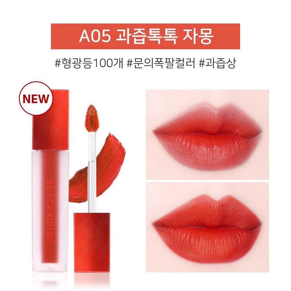 [HCM]Son Kem Lì Black Rouge Air Fit Velvet Tint màu #A05 cam cháy siêu đẹp