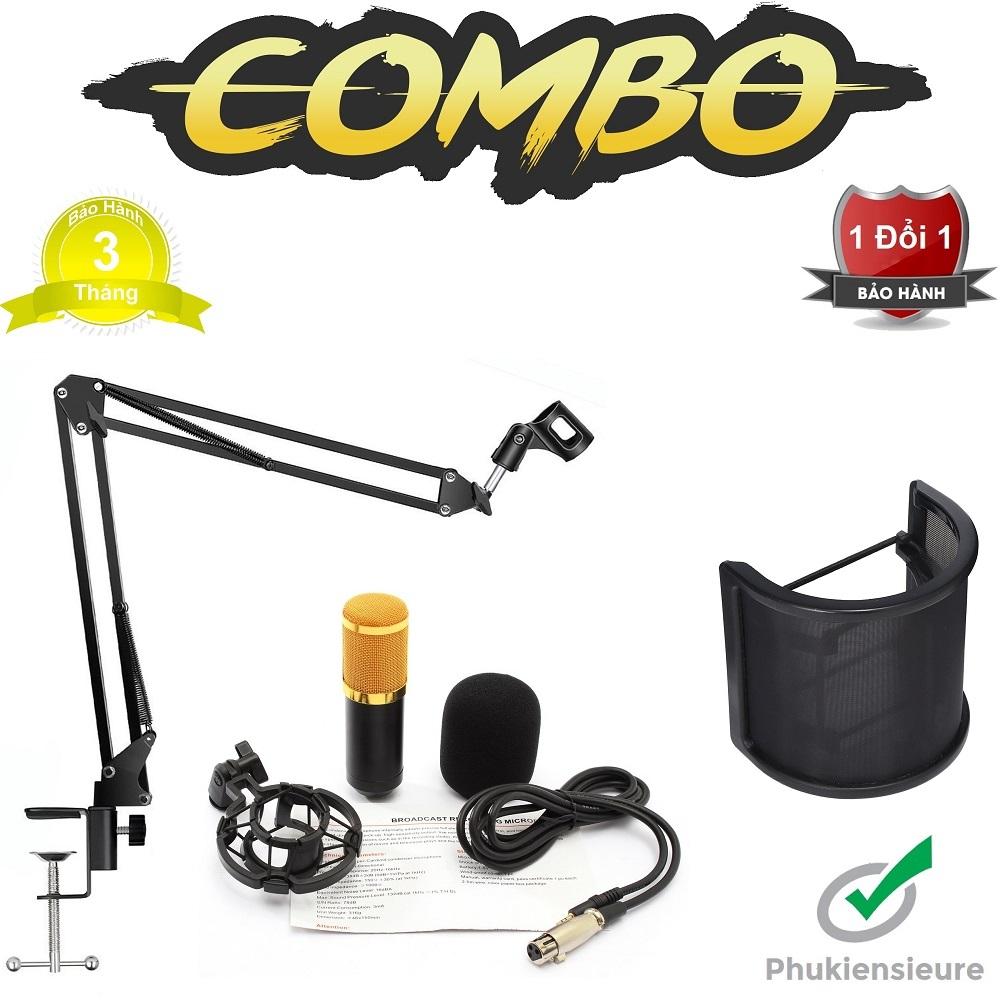 Micro thu âm cao cấp BM 800 kèm Chân đế và màng lọc âm The Bop Net chất lượng cao - Thiết kế đặc biệt