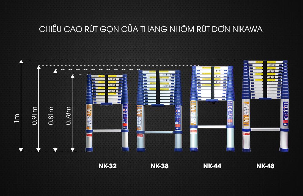 Thang nhôm rút đơn 4.4m Nikawa NK-44