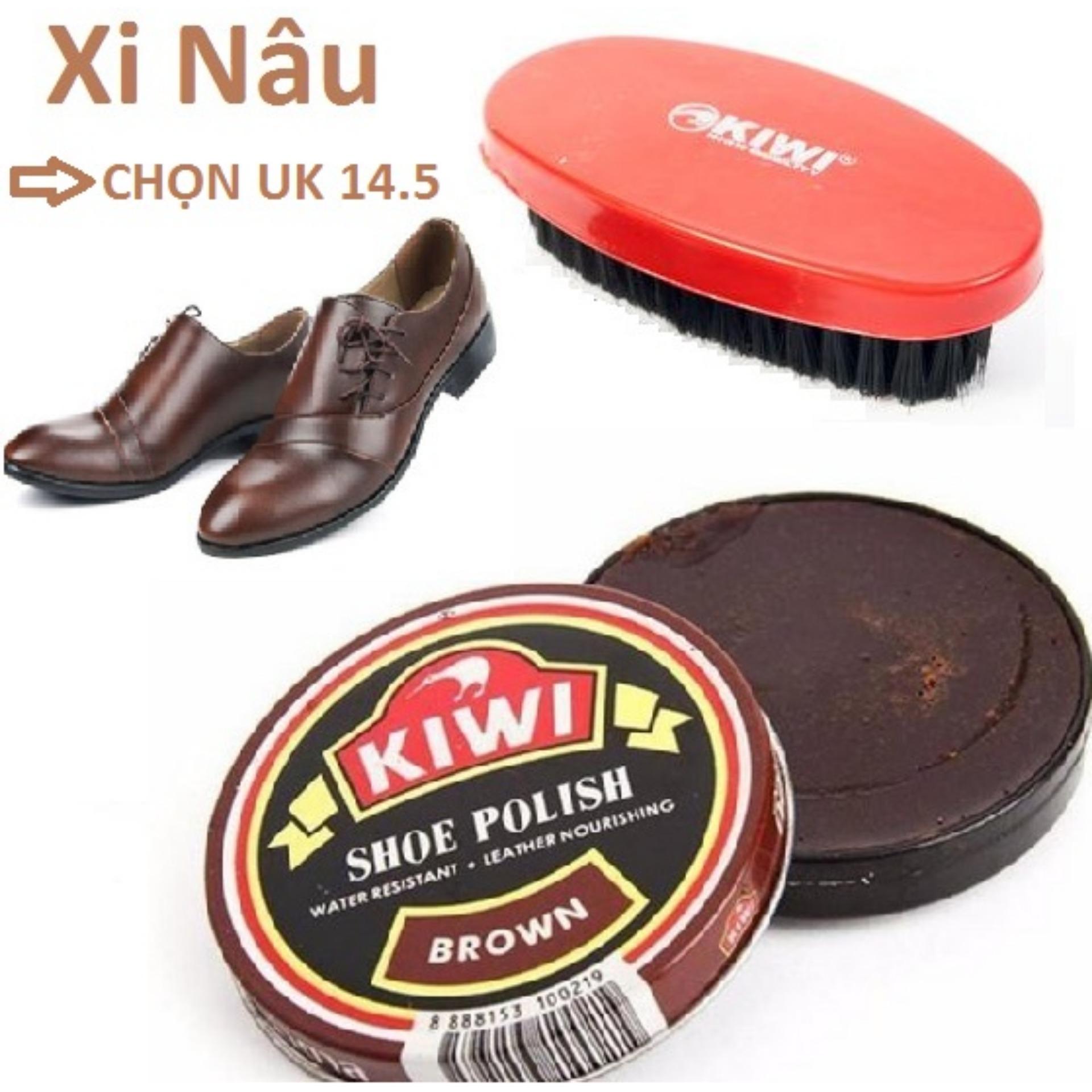 Hộp Xi Đánh Giày Kiwi + Bàn Chải ( Xi Nâu )