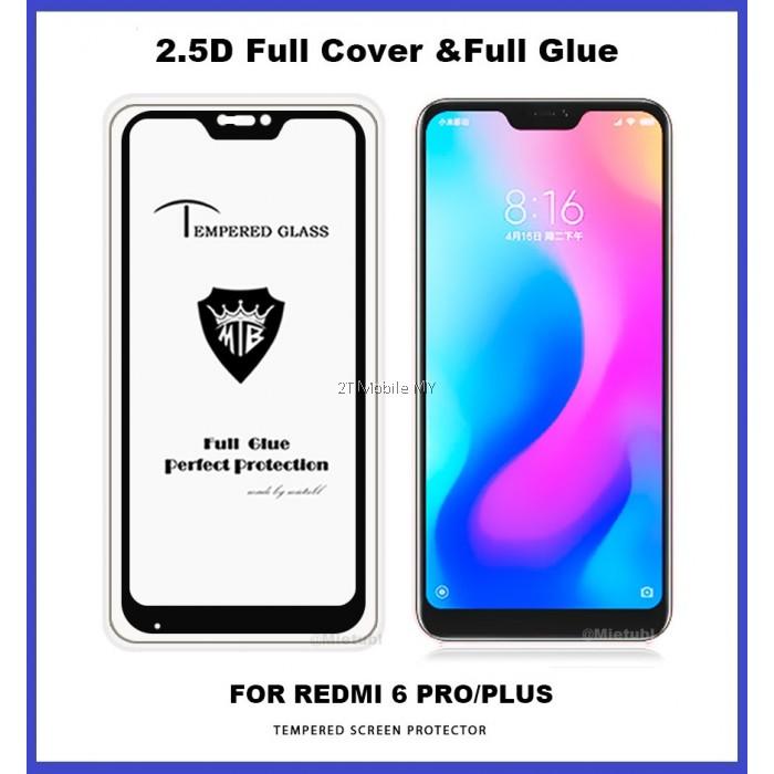 Kính cường lực Xiaomi Redmi 6 Pro / Mi A2 Lite  Đen (Full Màn, Full Keo)