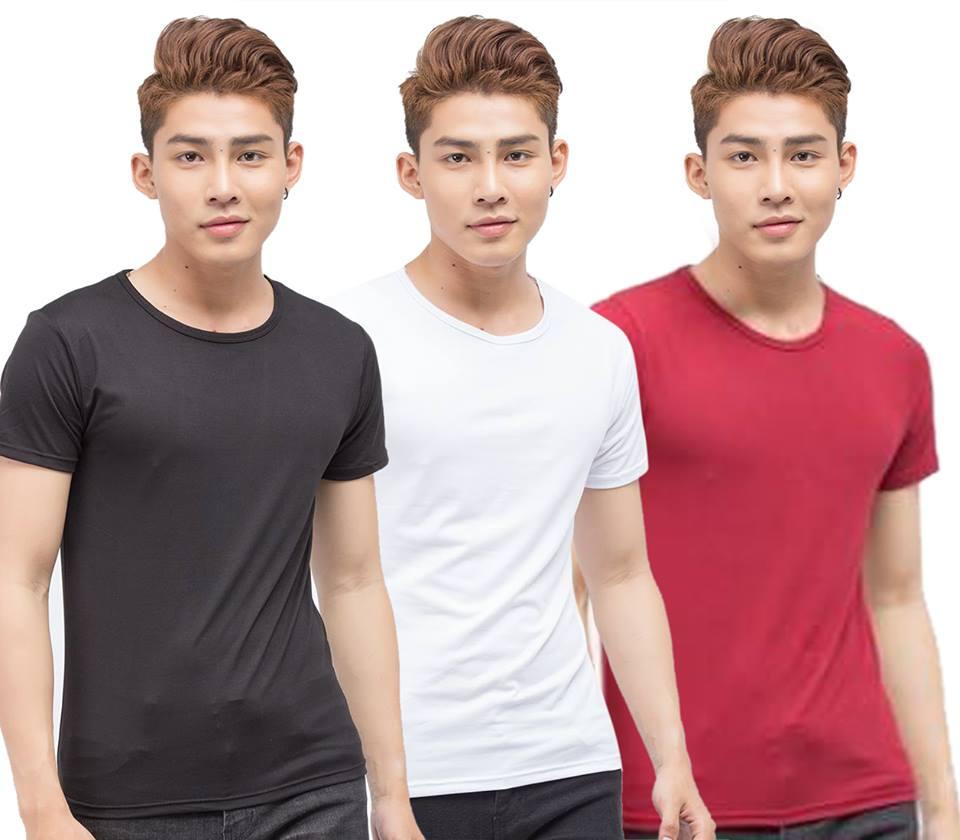Combo 3 áo thun nam body cổ tròn vải dày mịn, thoáng mát