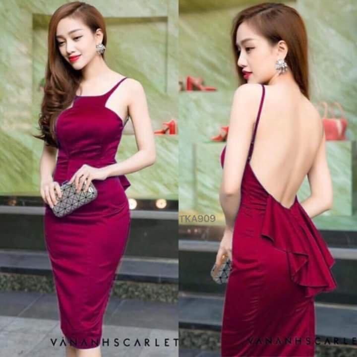 Đầm body 2 dây đuôi cá 