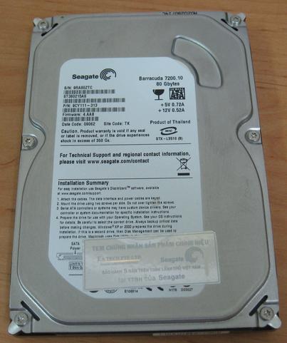 HDD PC 80G,750G,500G,1T SEGATE,WD SATA
