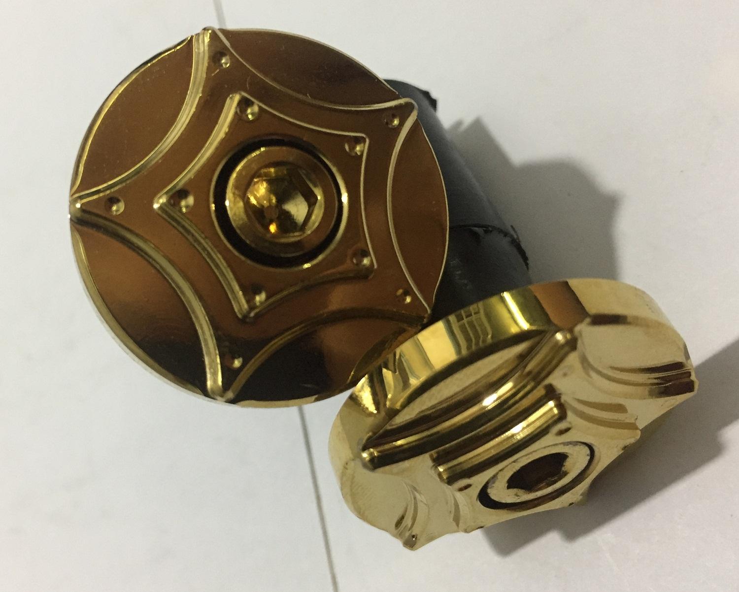 Gù tay lái xe máy INOX CNC (Vàng ánh kim )
