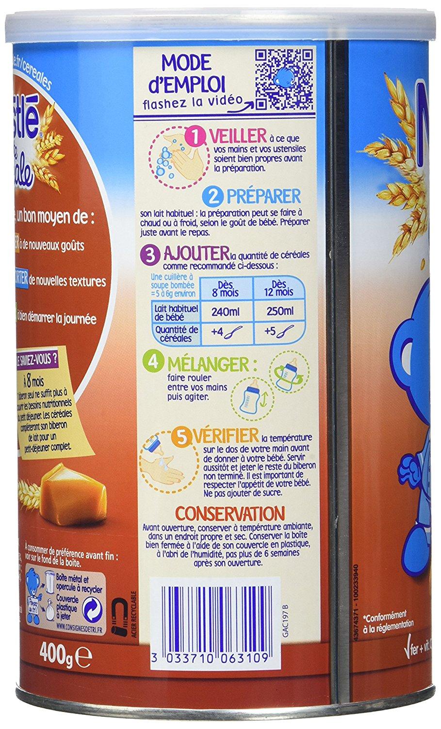 Bột pha sữa Nestle vị Caramen 8 tháng 400g