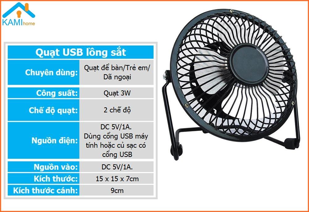 Quạt để bàn cổng USB lồng sắt