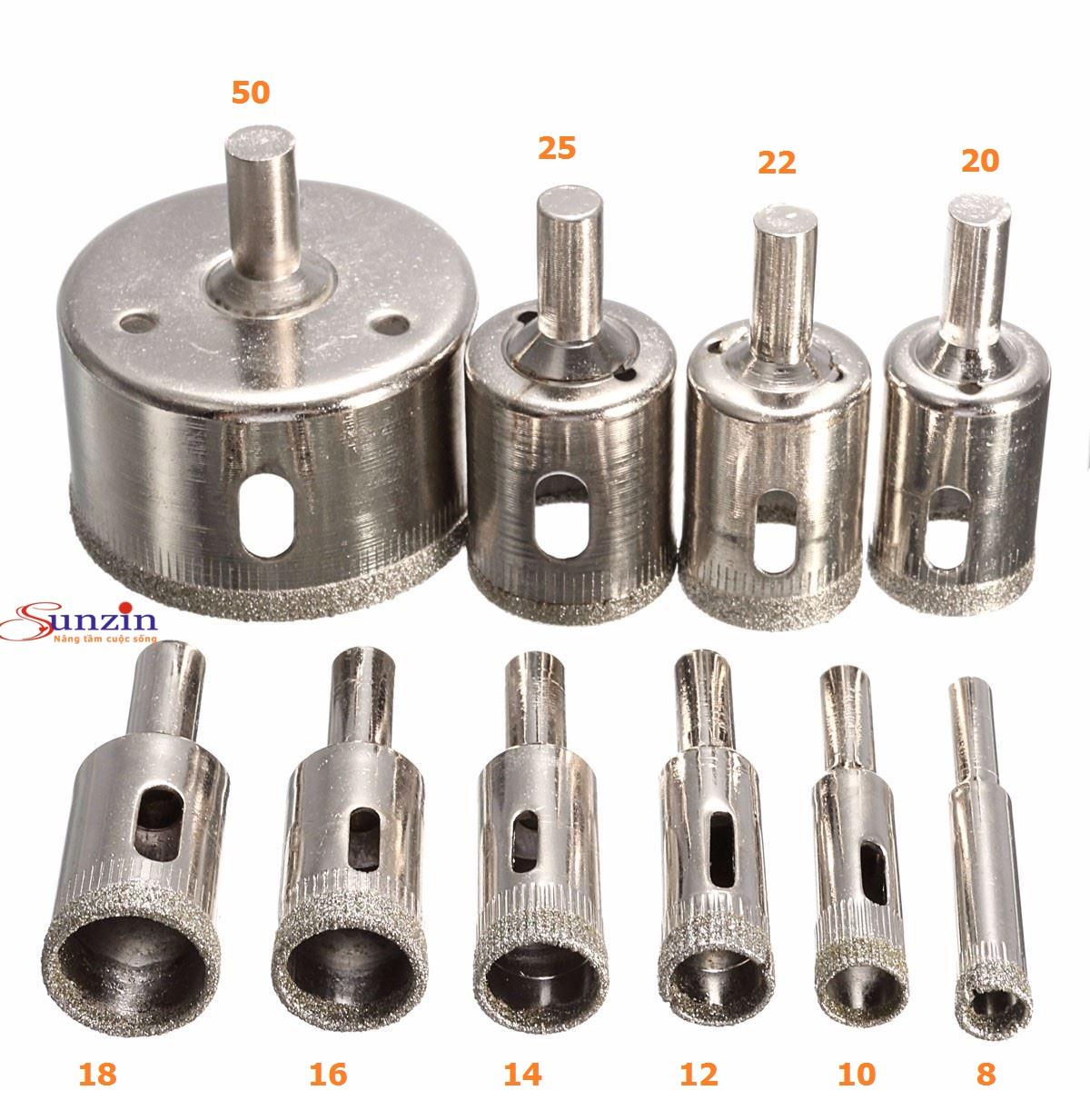 Bộ 10 mũi khoan kính sứ