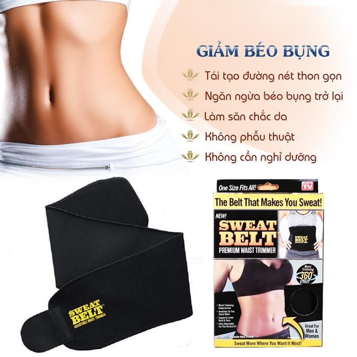 [HCM][Giá hủy diệt] Đai nịt bụng giảm mỡ Sweat Belt (Đen)
