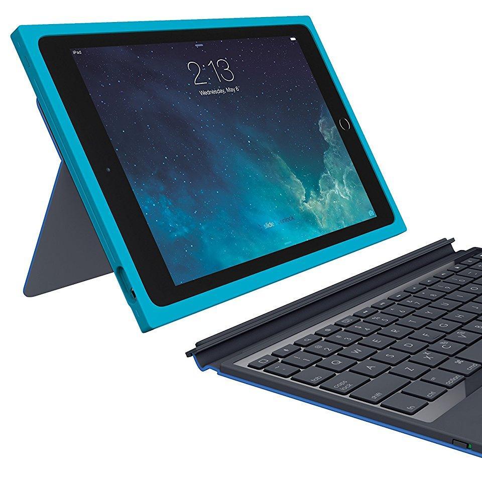 Bàn Phím iPad Air 2 Hiệu Logitech BLOK Bluetooth Kiêm Bao Da Full Box (Bảo vệ ipad an toàn khi rơi từ độ cao 1.8m)