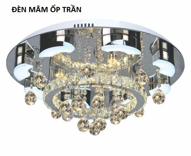 Đèn mâm trang trí ốp trần Netviet NC 6654A led (Vàng trắng bạc)