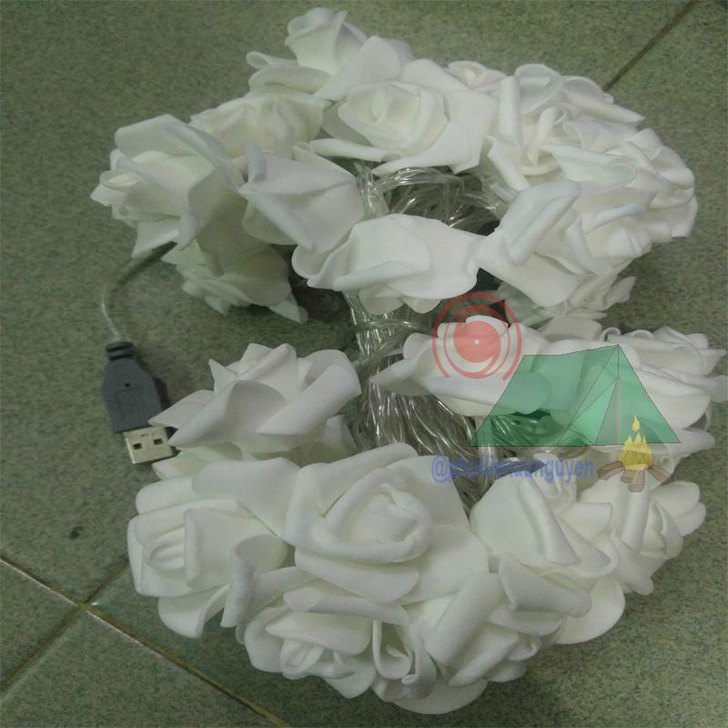 Đèn LED USB Hoa Hồng Dài 6m - 40 LED (Màu Vàng Ấm)