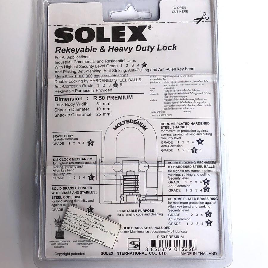 Khóa Solex Premium Thailand R50 (Vàng đồng)