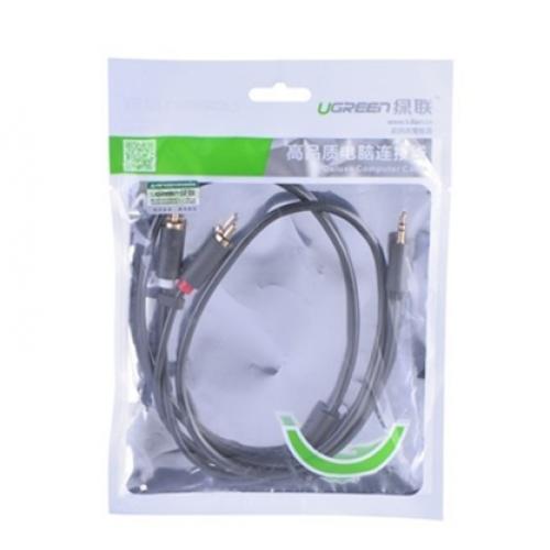 Cáp Audio 3.5mm ra 2 đầu 6.5mm 0.5M Ugreen 10612 (Đen)