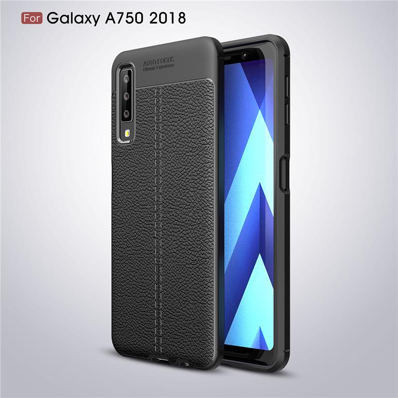 Ốp Silico Vân Da Cho Samsung Galaxy A7 (2018) - Auto Focus