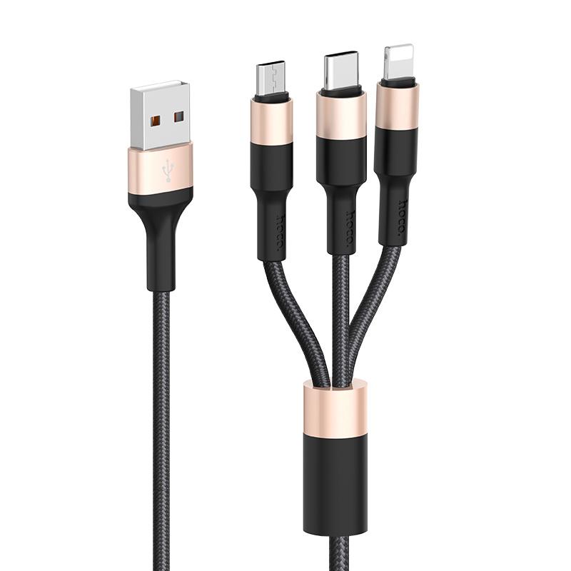 Bộ cáp sạc hoco x26 3 đầu