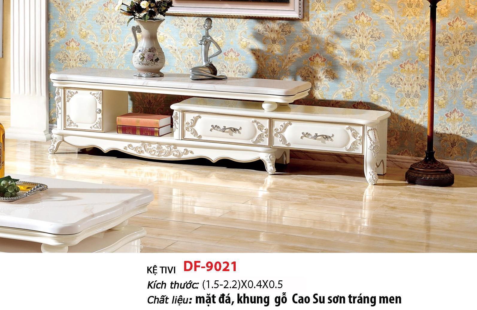 Kệ tivi cổ điển mặt đá nhập khẩu Mina Furniture MN-DF9021-22 (1500-2200)*400*400