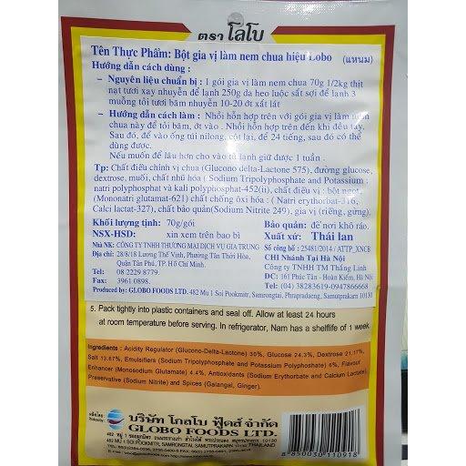 LOBO - BỘT GIA VỊ LÀM NEM CHUA - 70G