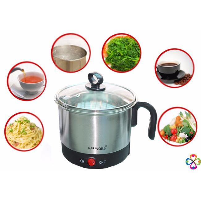 Nồi Điện Siêu Tốc Đa Năng INOX Happycall 1,5lit ( Nấu mỳ, đun nước, ăn lẩu mini.....)