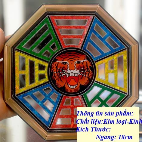 Bát Quái Phong Thủy Mặt Hổ chạm kiếng