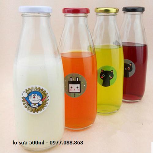 Bình thủy tinh đựng sữa cao cấp 500ml nắp thiếc