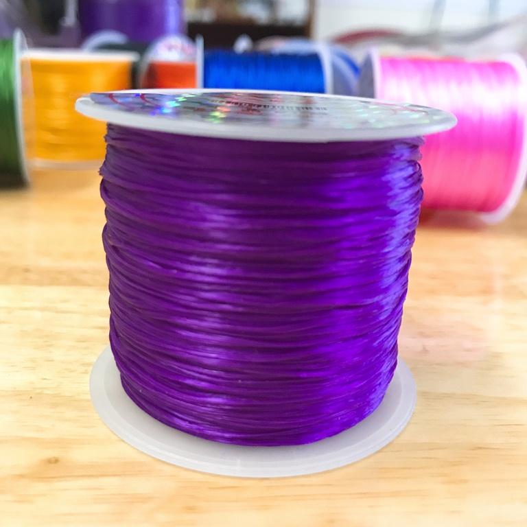 Chỉ tem trắng - Mộc - Dây chỉ chun chỉ tơ để xâu hạt đá xỏ hạt đá phong thủy (nhiều màu)