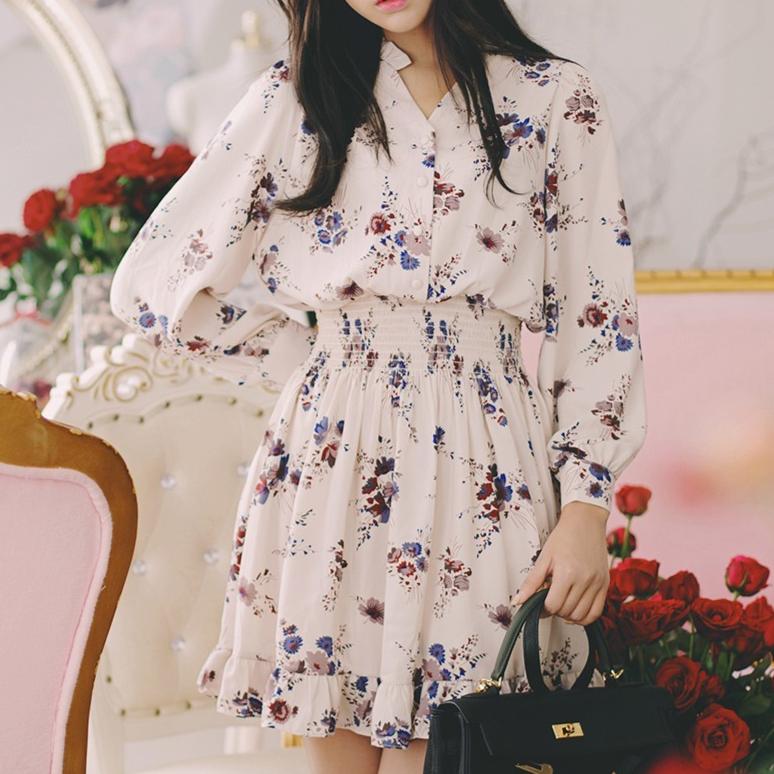 Váy Hoa Lụa Hàn Quốc Tiểu Thư Sang Chảnh - VAY2
