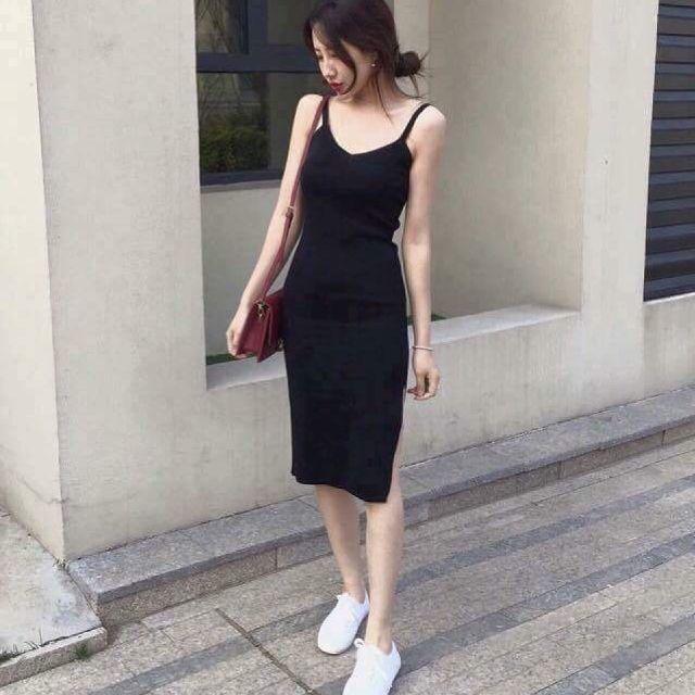 ĐẦM THUN BODY 2 DÂY MẢNH XẺ TÀ