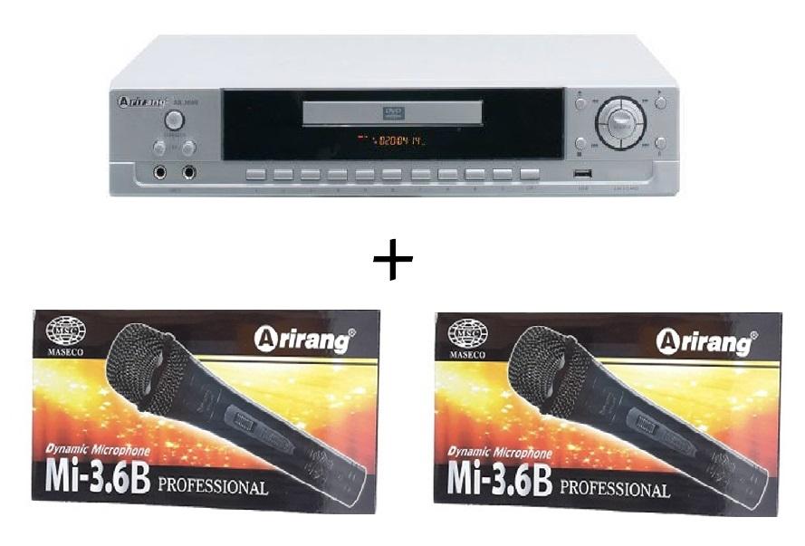Đầu karaoke arirang ar-36mi + 2 micro arirang 3.6c