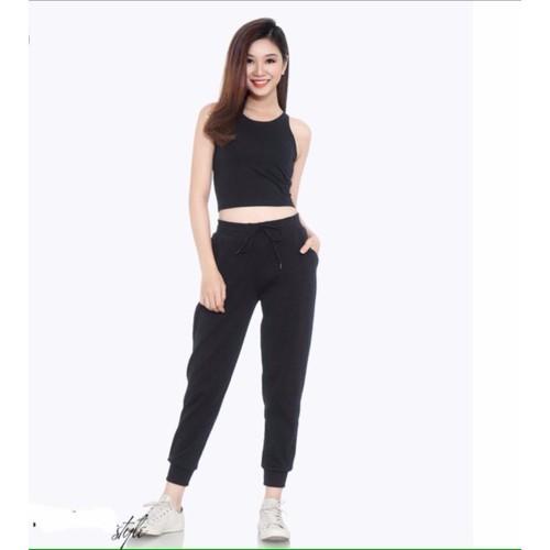 Bộ 2 quần jogger nỉ nữ cá tính