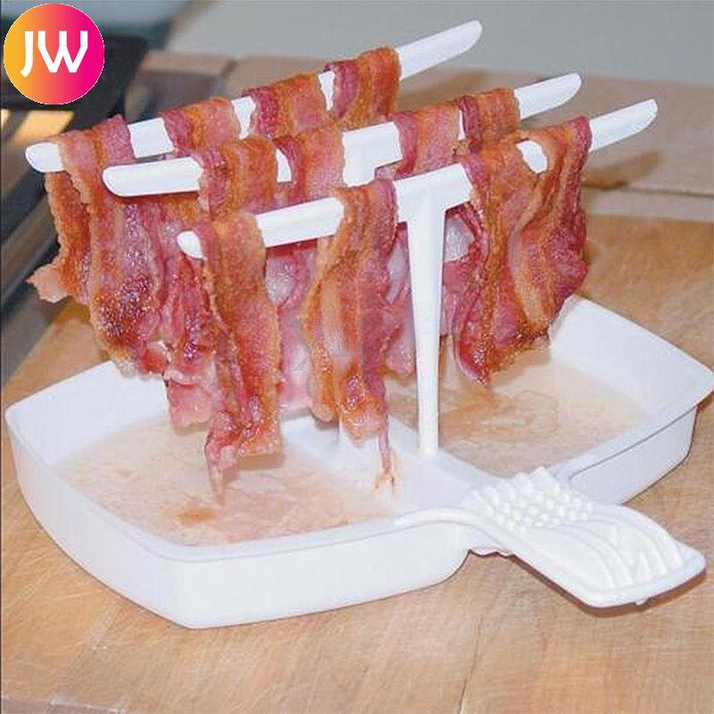 Microwave Bacon Cooker Tray Rack Hanger Food Preparation Cooking Kitchen Supply