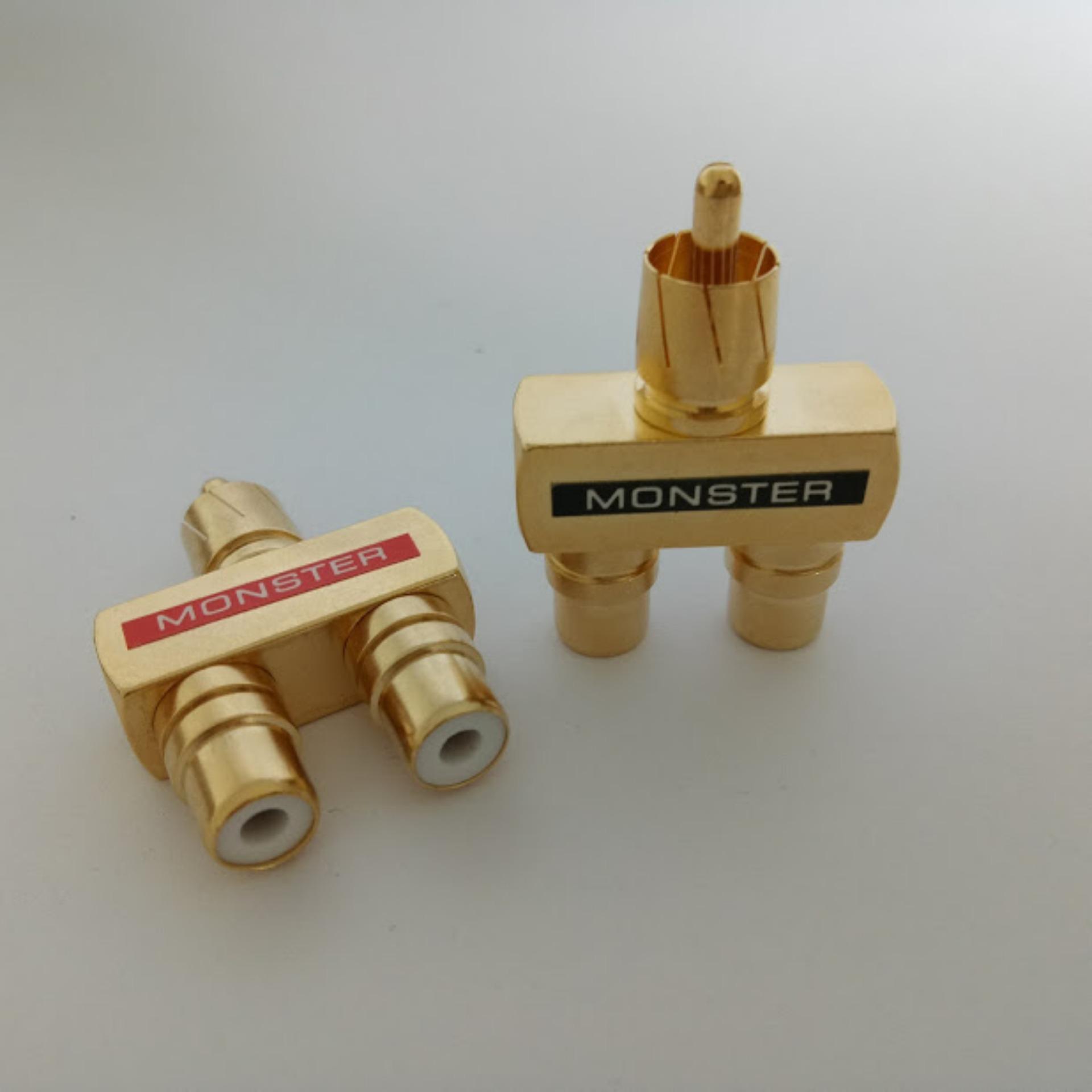 Bộ 2 Jack chia AV (RCA) 1 ra 2 Monster (chân thẳng)