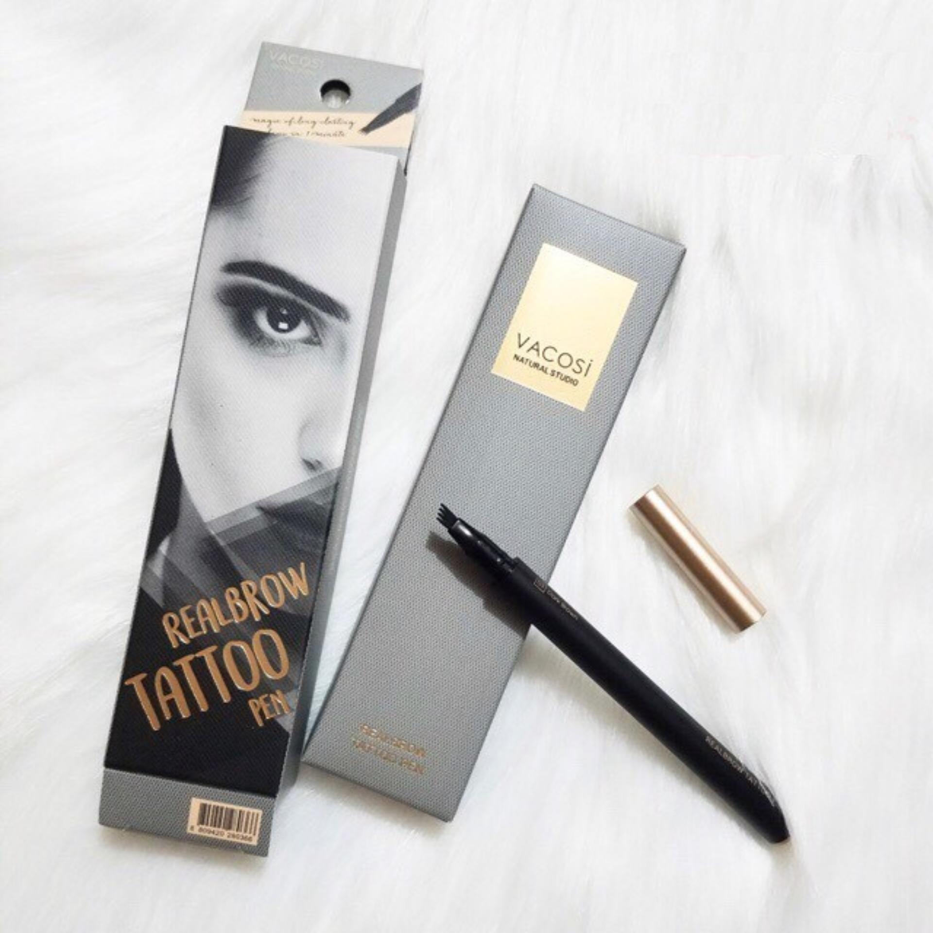 Bút kẻ mày dạng xăm vacosi realbrow tattoo pen #03 dark brown - mã n0.1