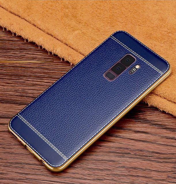 ỐP LƯNG SAMSUNG GALAXY S9, S9 PLUS VÂN DA VIỀN VÀNG