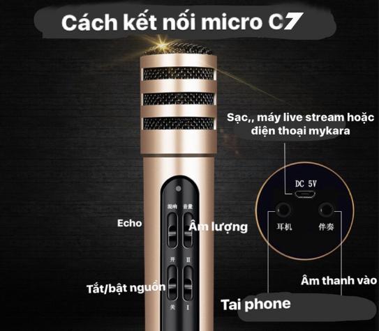 Míc hát karaoke C7 Thu Âm, Hát Karaoke, Livestream