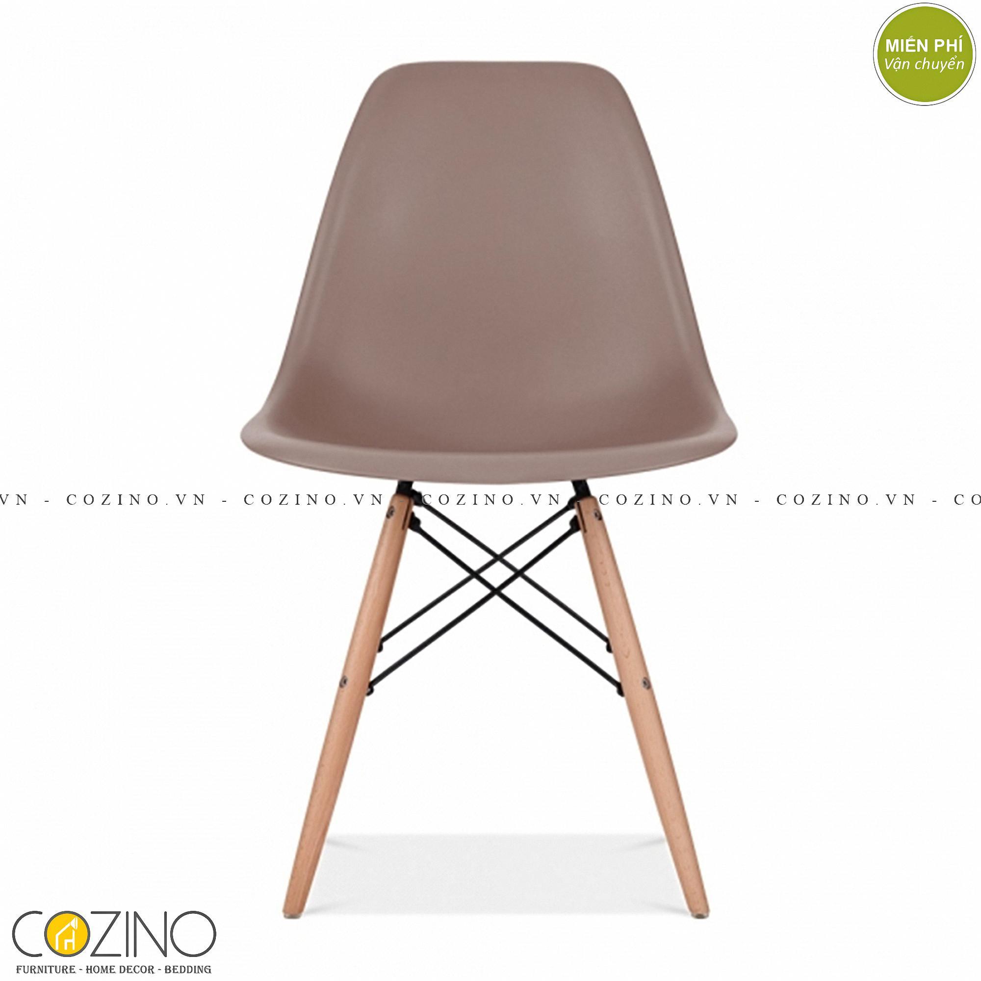 Ghế CZN-Eames màu cafe chân gỗ