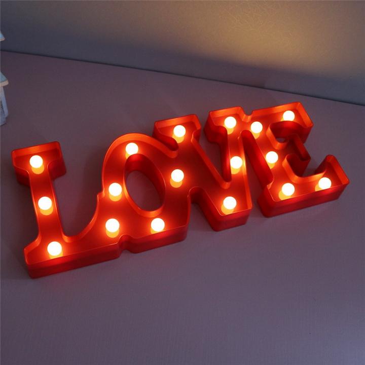 [FREESHIP MAX 15K][HCM]Đèn Led 3D trang trí chữ LOVE (Màu Đỏ)