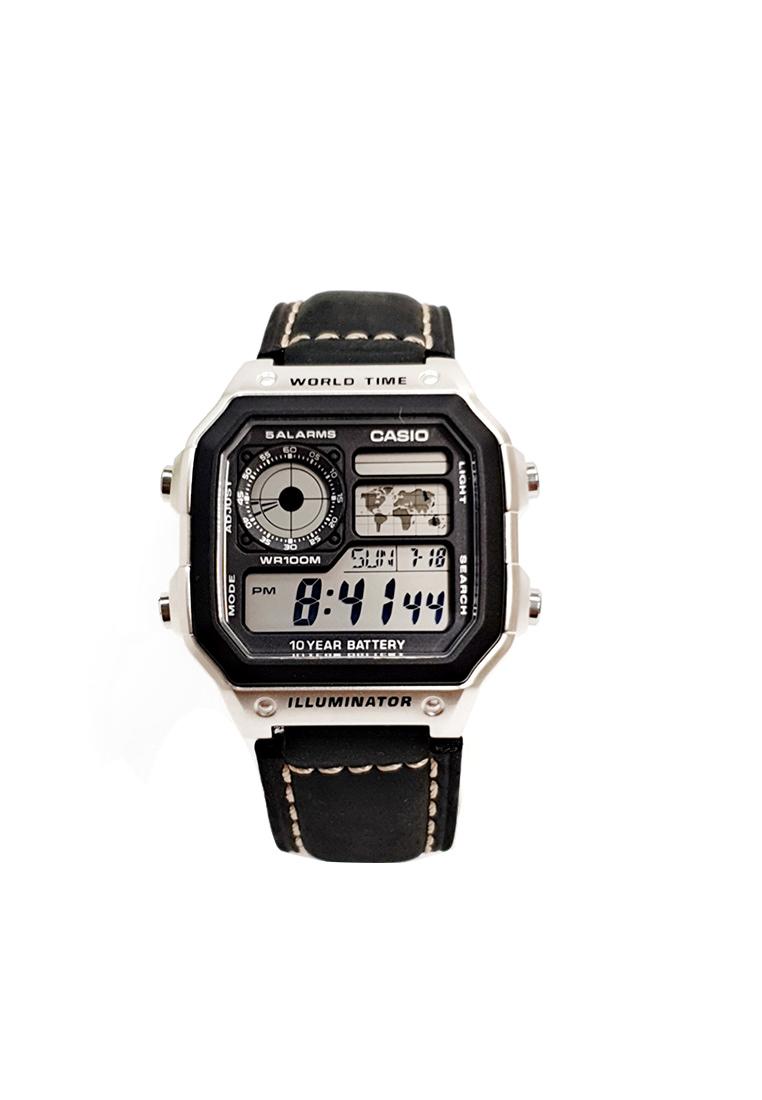 Dây da đồng hồ Casio AE-1200WH các loại ( Màu đen )
