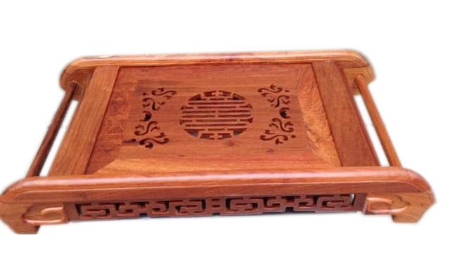 High-Quality Incense Wood Tea Tray with Rolled Legs
