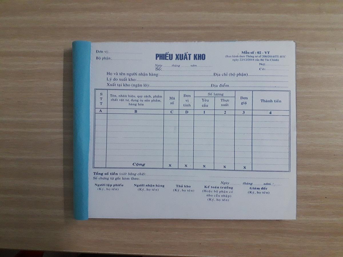 Phiếu Xuất Kho 3 Liên A5 ( KT : 16 cm x 20 cm) ( 50 bộ)