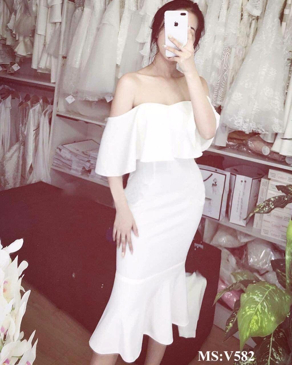 Đầm body bẹt vai đuôi cá gợi cảm 