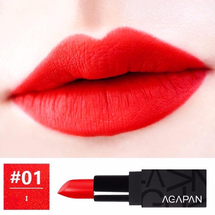 Son thỏi lì AGAPAN Pit A Pat Matte Lipstick 3.5g #01 - I (Đỏ cam)