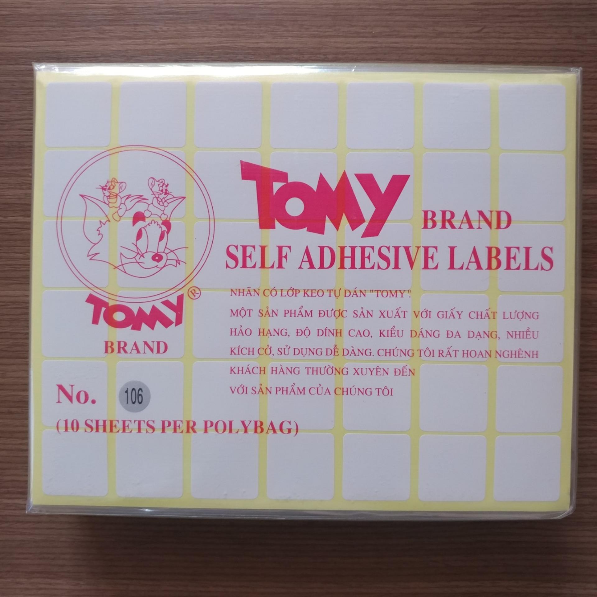 [HCM]BỘ 4 XẤP 40 TỜ NHÃN DÁN TOMY A5 (NO.106 25 x 25 mm)