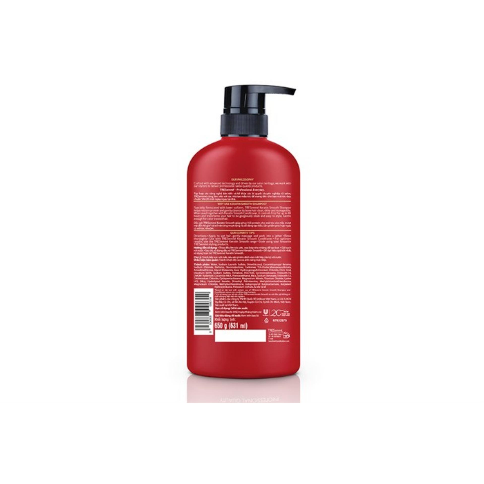 Dầu gội Tresemmé Keratin Smooth chai 650g đỏ 
