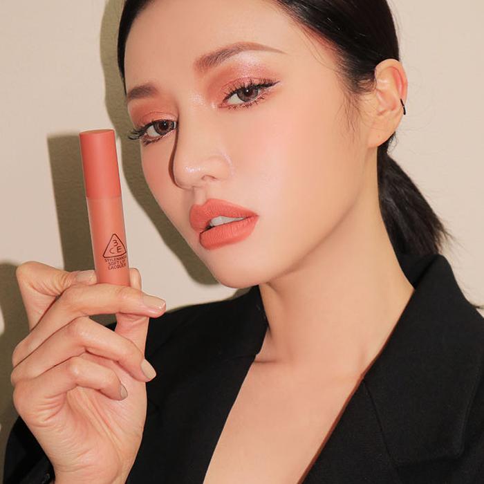 [HOT NEW 2018] Son Kem Lì 3CE Soft Lip Lacquer #Peach Tea - Tone Cam Nude
