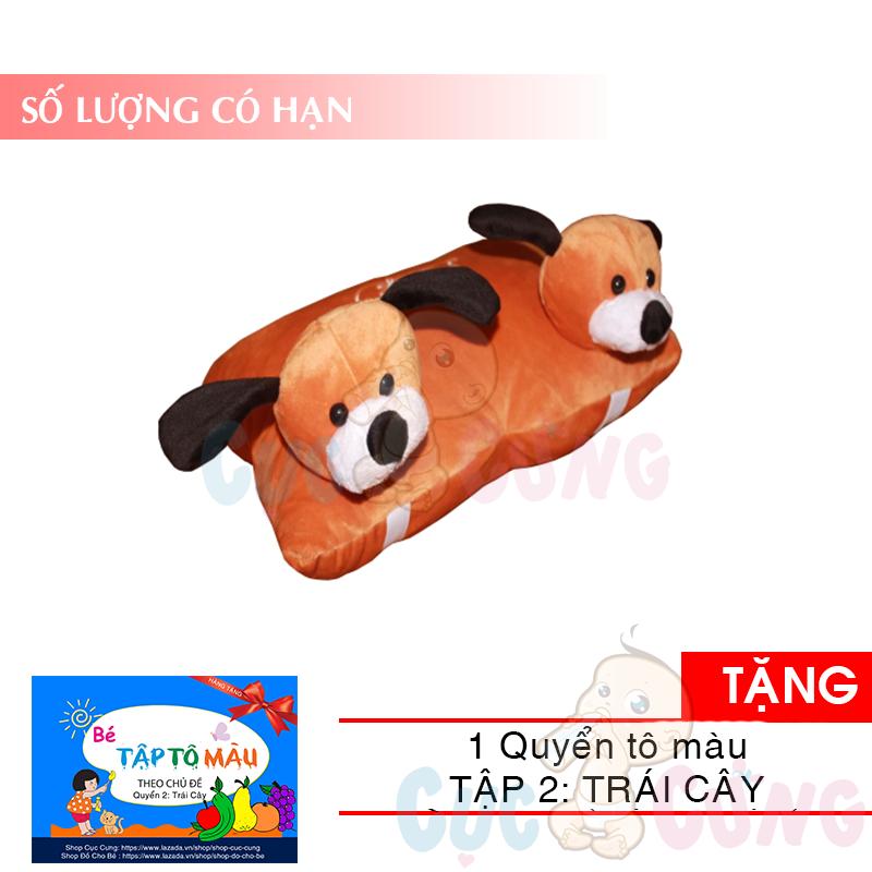 Gối đi xe máy 2 đầu (nhiều hình) TẶNG 1 quyển tô màu (trái cây) - goi di xe may cho be