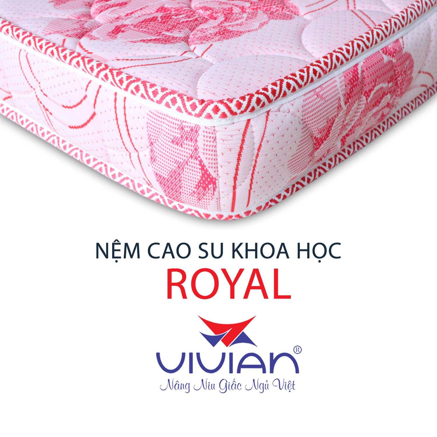 Nệm Cao Su Khoa Học Gấp 3 Royal Vivian (1.2 x 2.0 m) Nền Trắng Hoa Văn Màu Sắc Ngẫu Nhiên