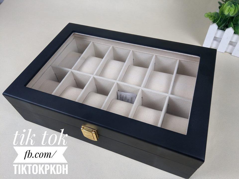 Hộp đựng đồng hồ 12 ngăn bằng gỗ
