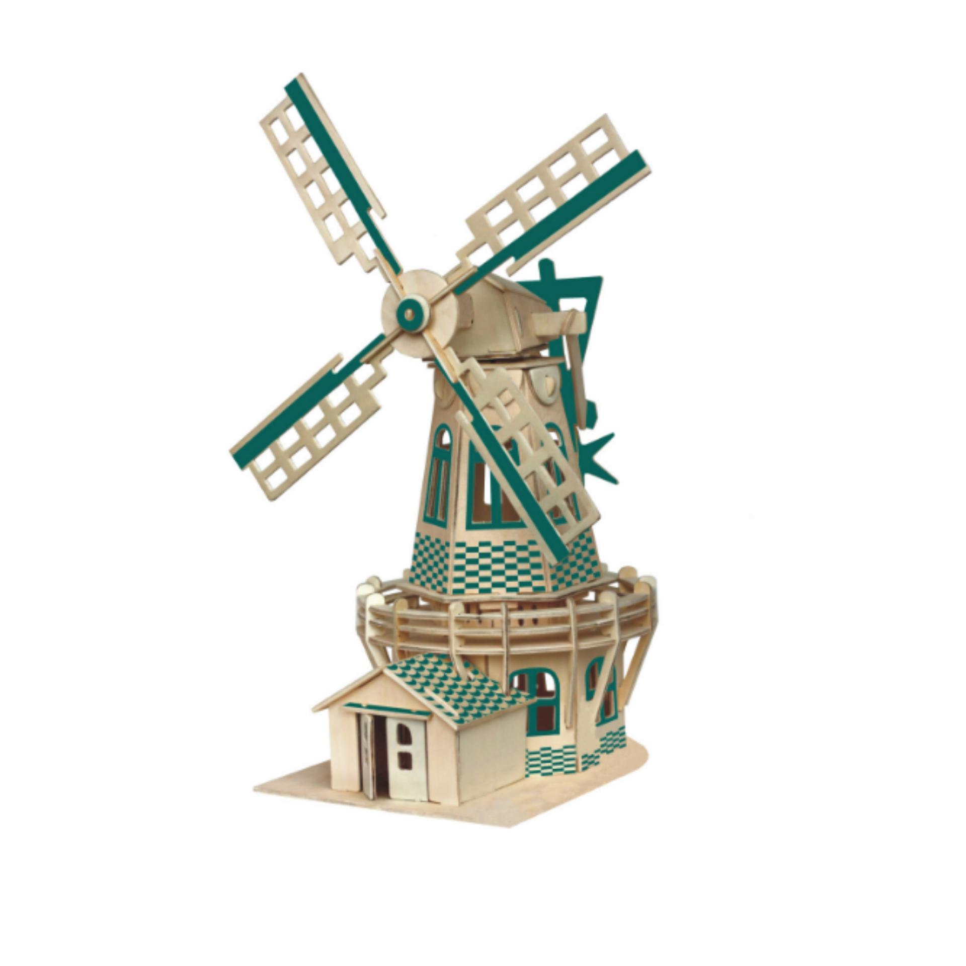 Đồ chơi lắp ráp gỗ 3D Mô hình Cối xay gió